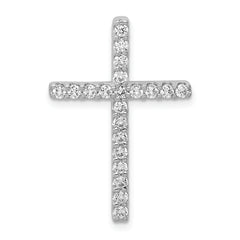 10K White Gold Diamond Cross Pendant