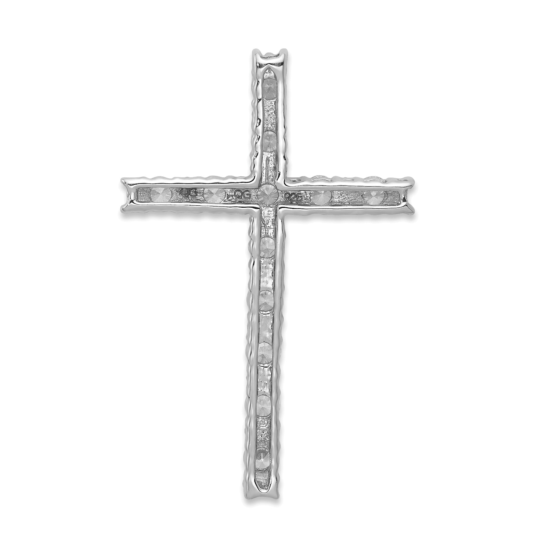 14K White Gold Lab Grown Diamond Latin Cross Pendant