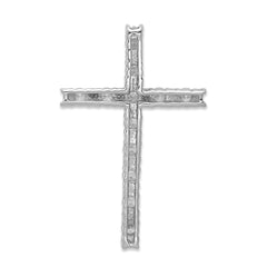 14K White Gold Lab Grown Diamond Latin Cross Pendant