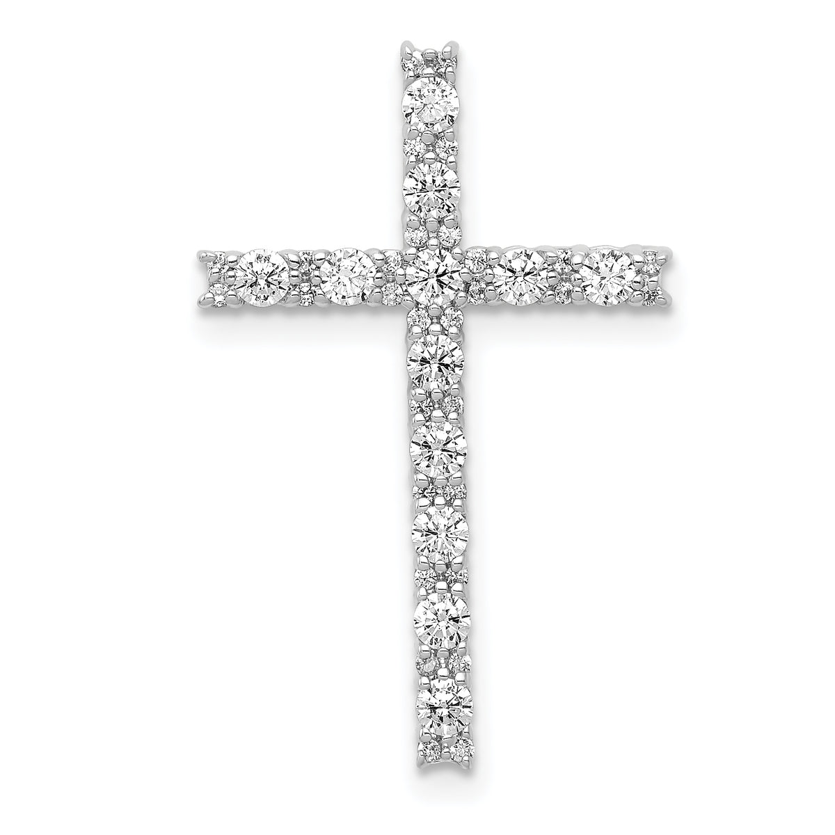 14K White Gold Lab Grown Diamond Latin Cross Pendant