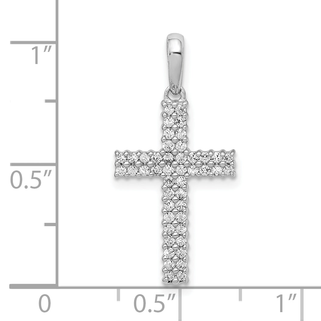 10K White Gold 1/4ct. Diamond Cross Pendant