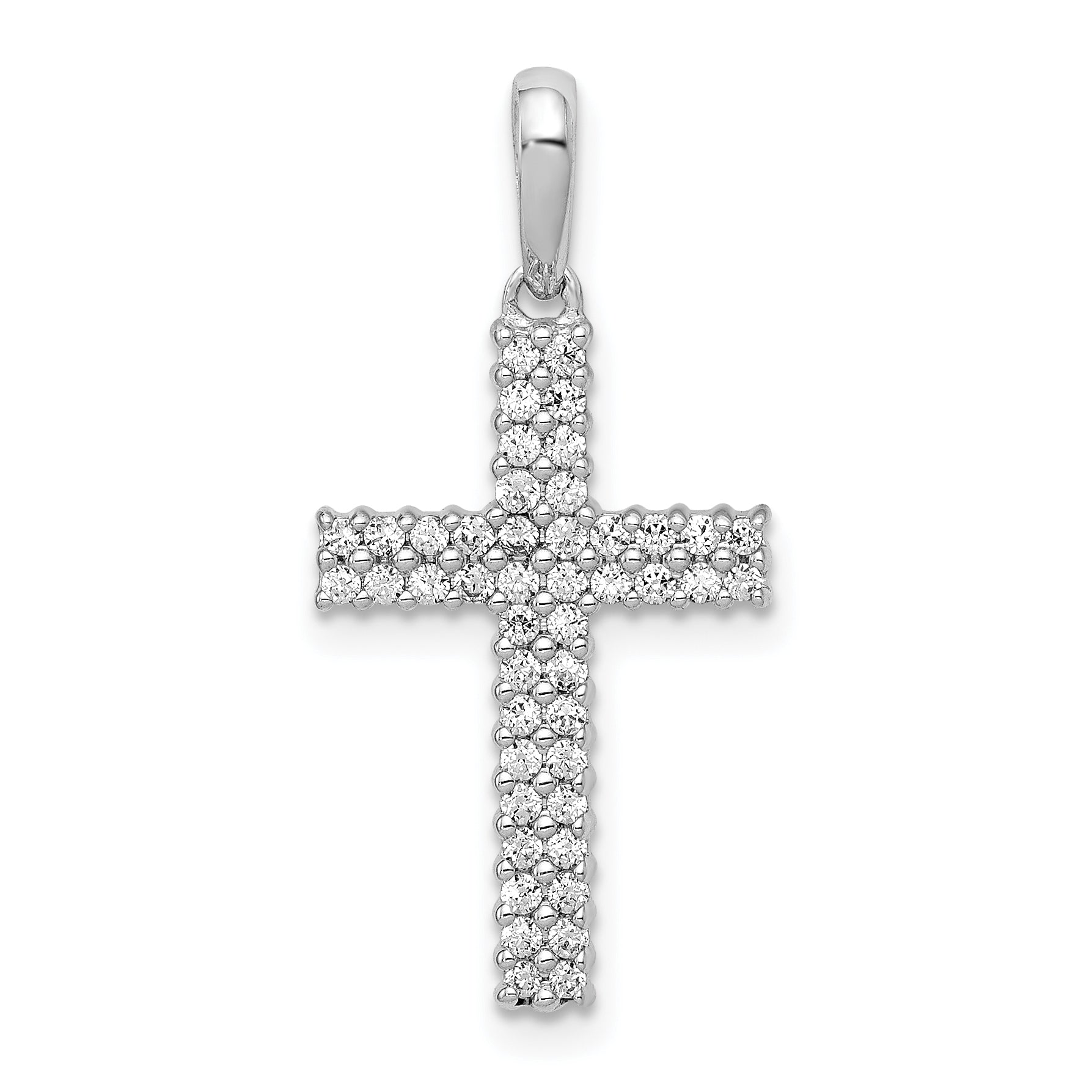 10K White Gold 1/4ct. Diamond Cross Pendant