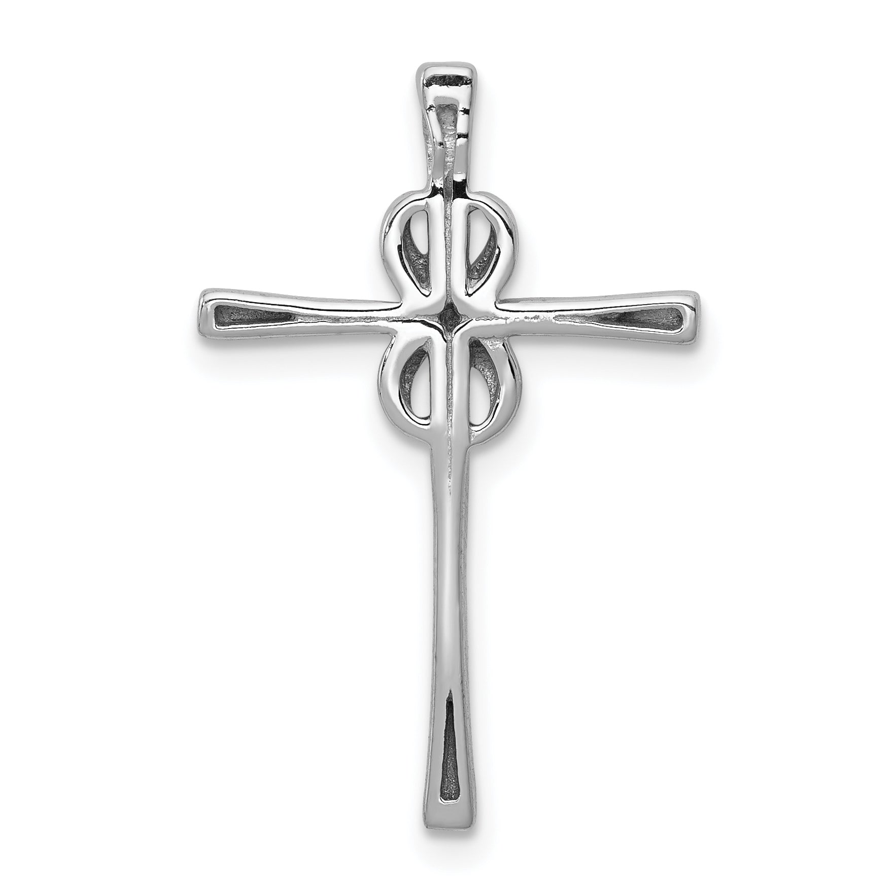 10K White Gold .03ct. Diamond Infinity Cross Chain Slide