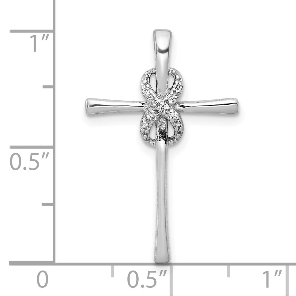 10K White Gold .03ct. Diamond Infinity Cross Chain Slide