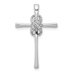 10K White Gold .03ct. Diamond Infinity Cross Chain Slide