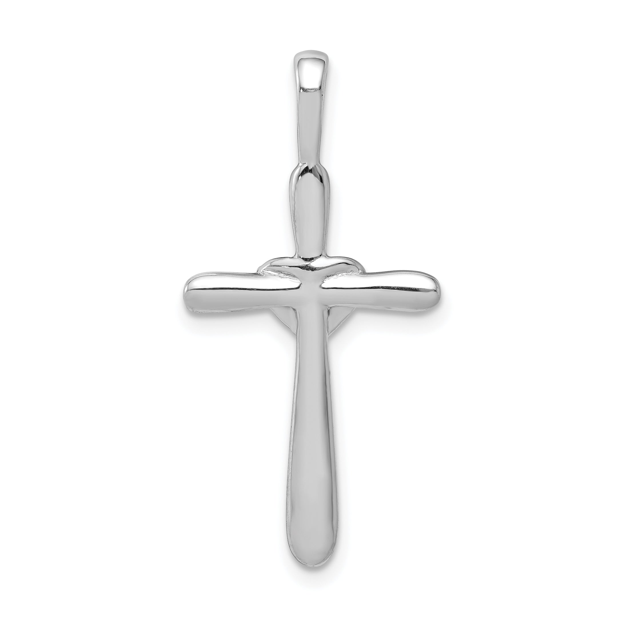 10K White Gold 1/10ct. Diamond Cross w/Heart Pendant