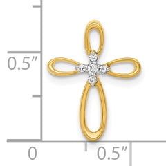 10K Diamond Cross Slide Pendant