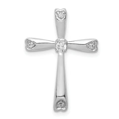 10K White Gold 1/10ct. Diamond Cross Chain Slide