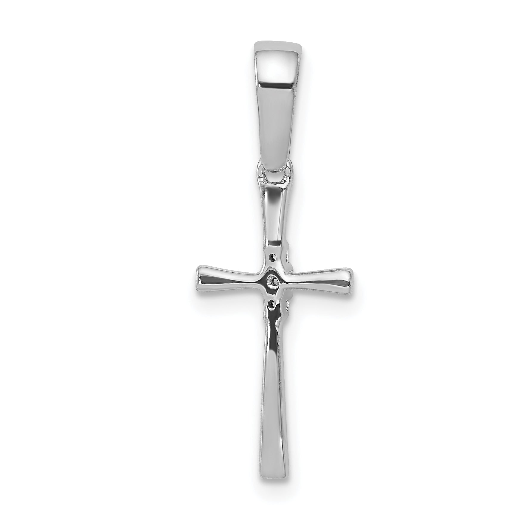 10K White Gold .02ct. Diamond Cross Pendant