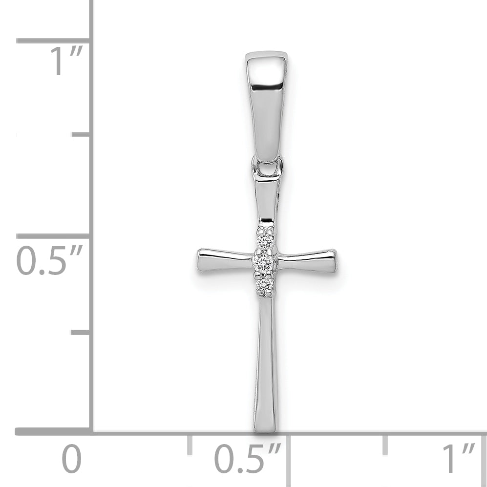 10K White Gold .02ct. Diamond Cross Pendant