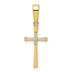 10K .02ct. Diamond Cross Pendant