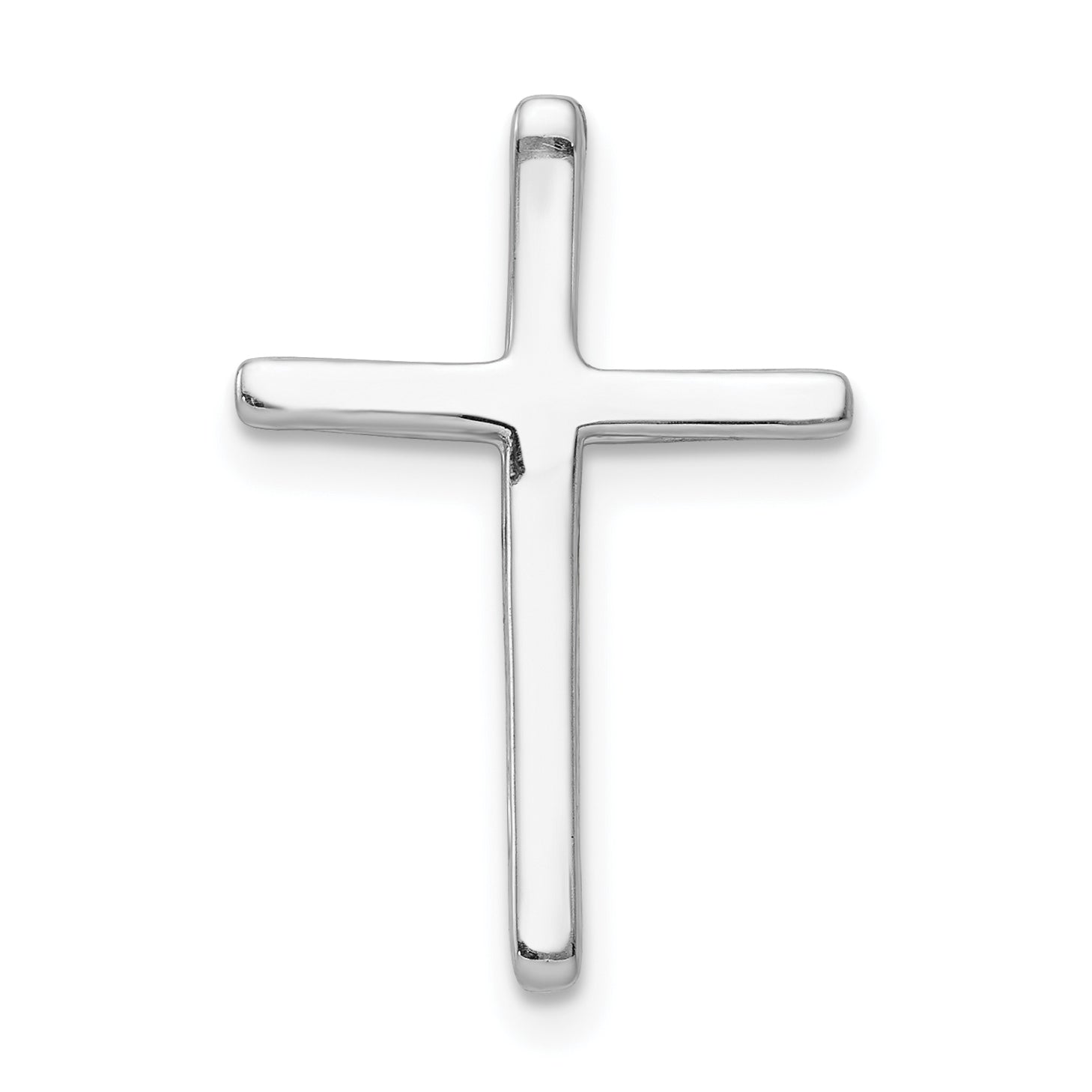 10K White Gold .03ct. Diamond Cross Chain Slide