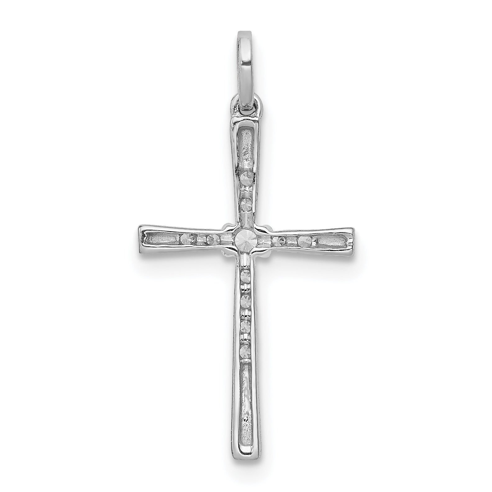 10K White Gold 1/10ct. Diamond Cross Pendant