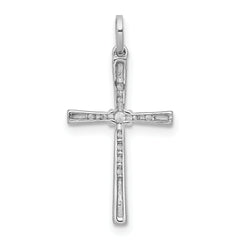 10K White Gold 1/10ct. Diamond Cross Pendant