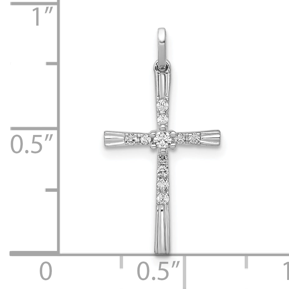 10K White Gold 1/10ct. Diamond Cross Pendant