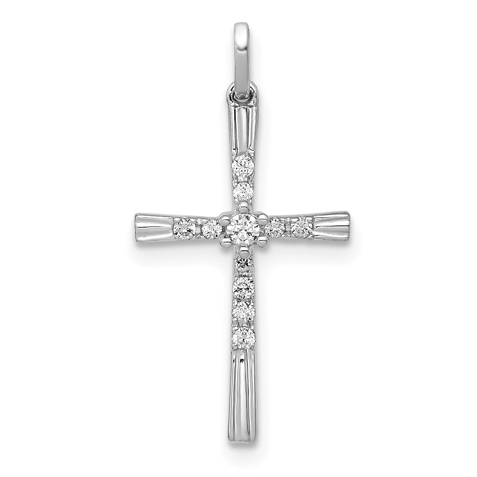 10K White Gold 1/10ct. Diamond Cross Pendant