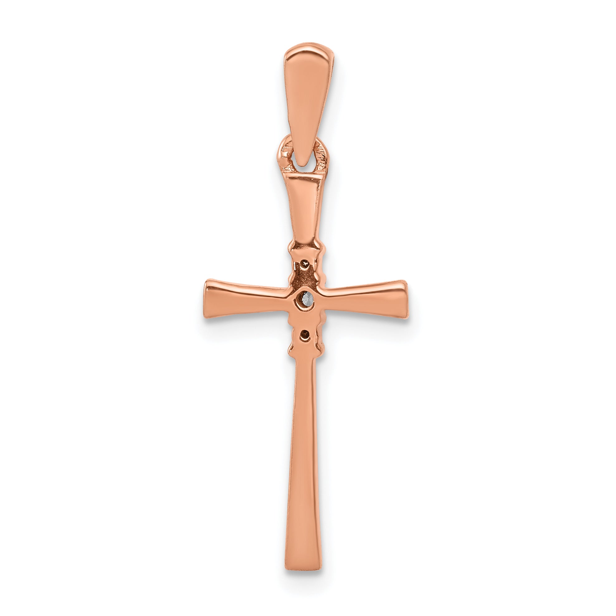 10k Rose Gold .03ct. Diamond Cross Pendant