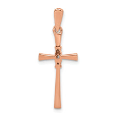 10k Rose Gold .03ct. Diamond Cross Pendant