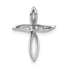 10K White Gold AA Diamond Cross Pendant