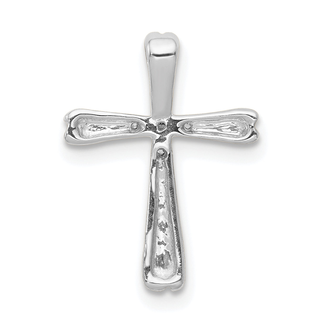 10K White Gold 1/20ct. 5-Stone Diamond Cross Chain Slide