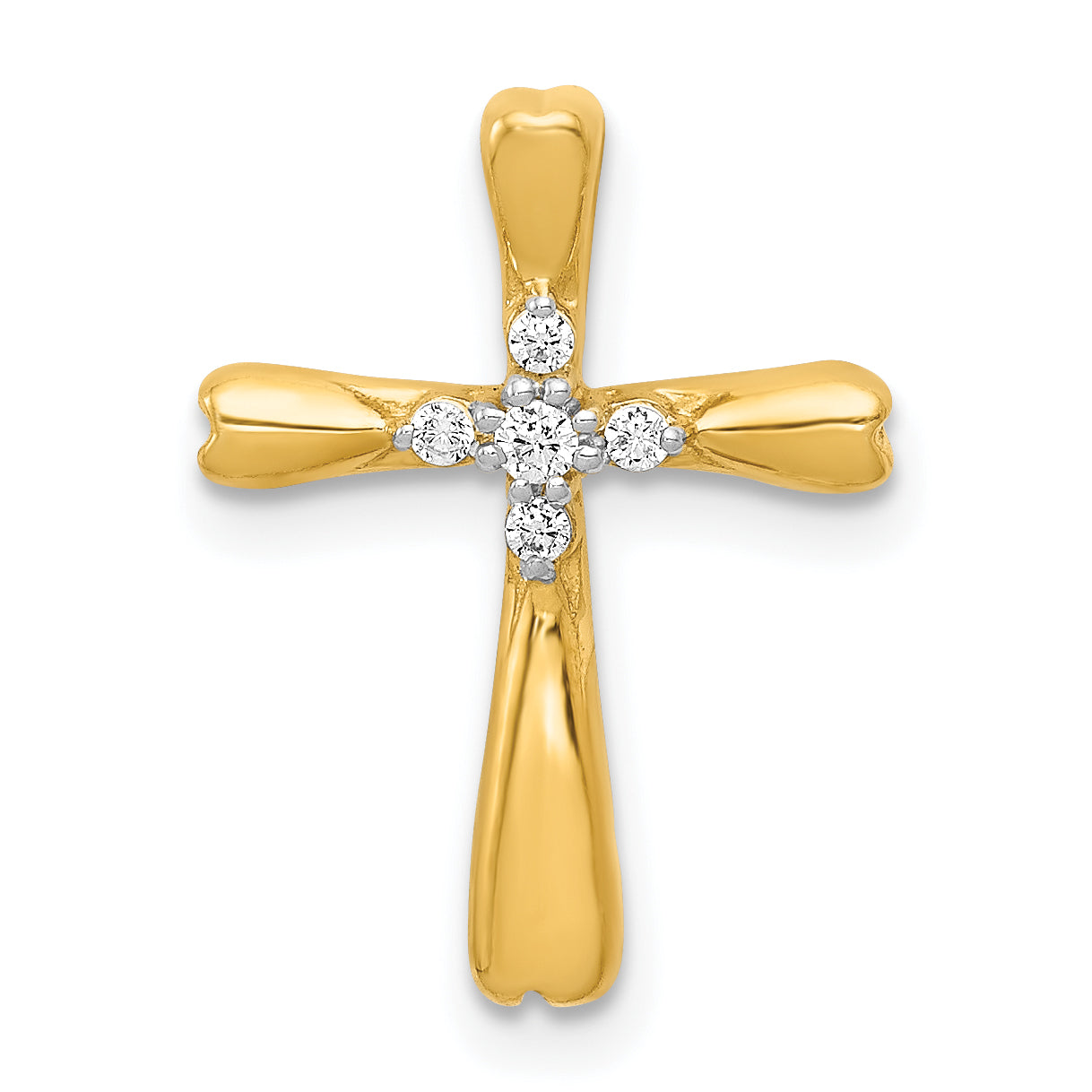 10K Diamond Cross Slide Pendant