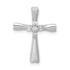 10K White Gold 1/6ct. 5-Stone Diamond Cross Chain Slide