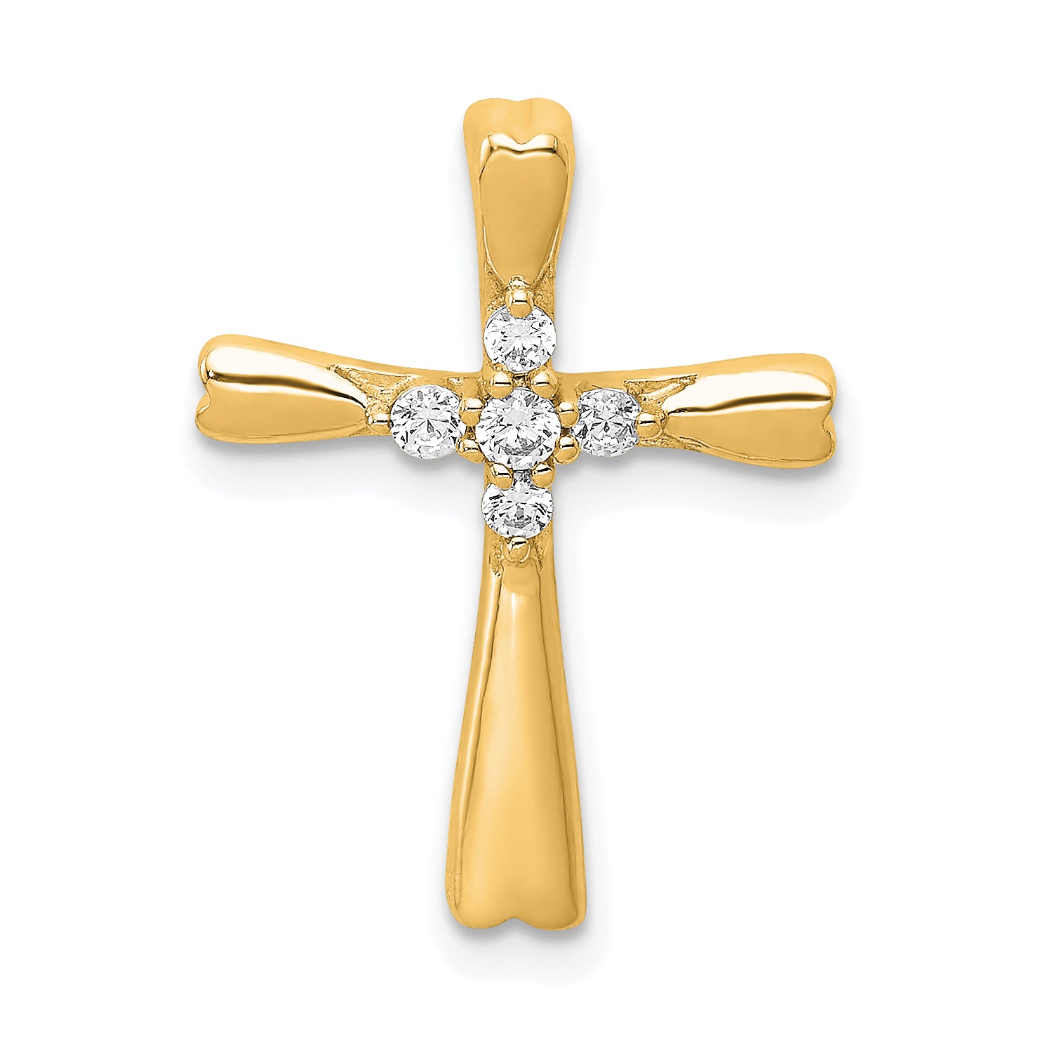 10K Diamond Cross Slide Pendant