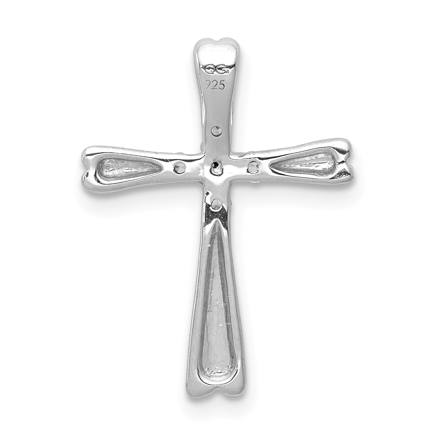 14K White Gold Lab Grown Diamond Cross Chain Slide