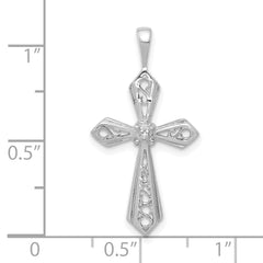 10K White Gold AA Diamond Passion Cross Pendant