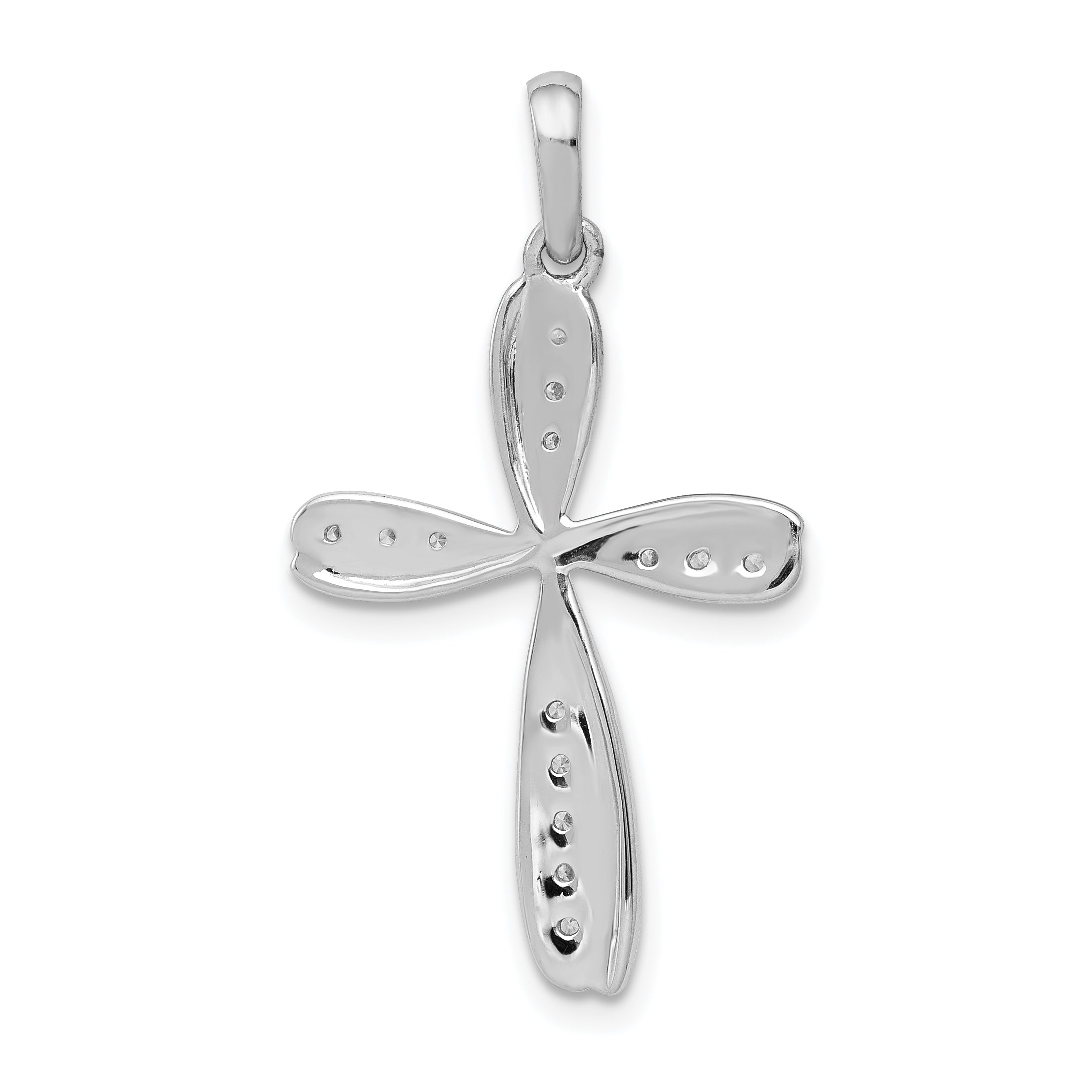 10K White Gold 1/15ct. Diamond Cross Pendant