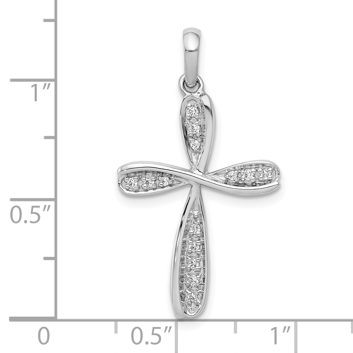 10K White Gold 1/15ct. Diamond Cross Pendant