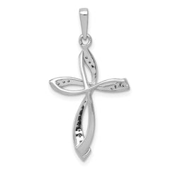 10K White Gold 1/10ct. Diamond Cross Pendant