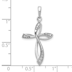 10K White Gold 1/10ct. Diamond Cross Pendant