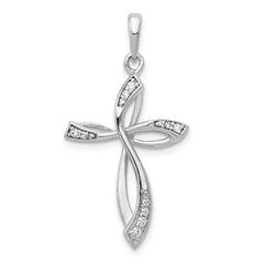 10K White Gold 1/10ct. Diamond Cross Pendant