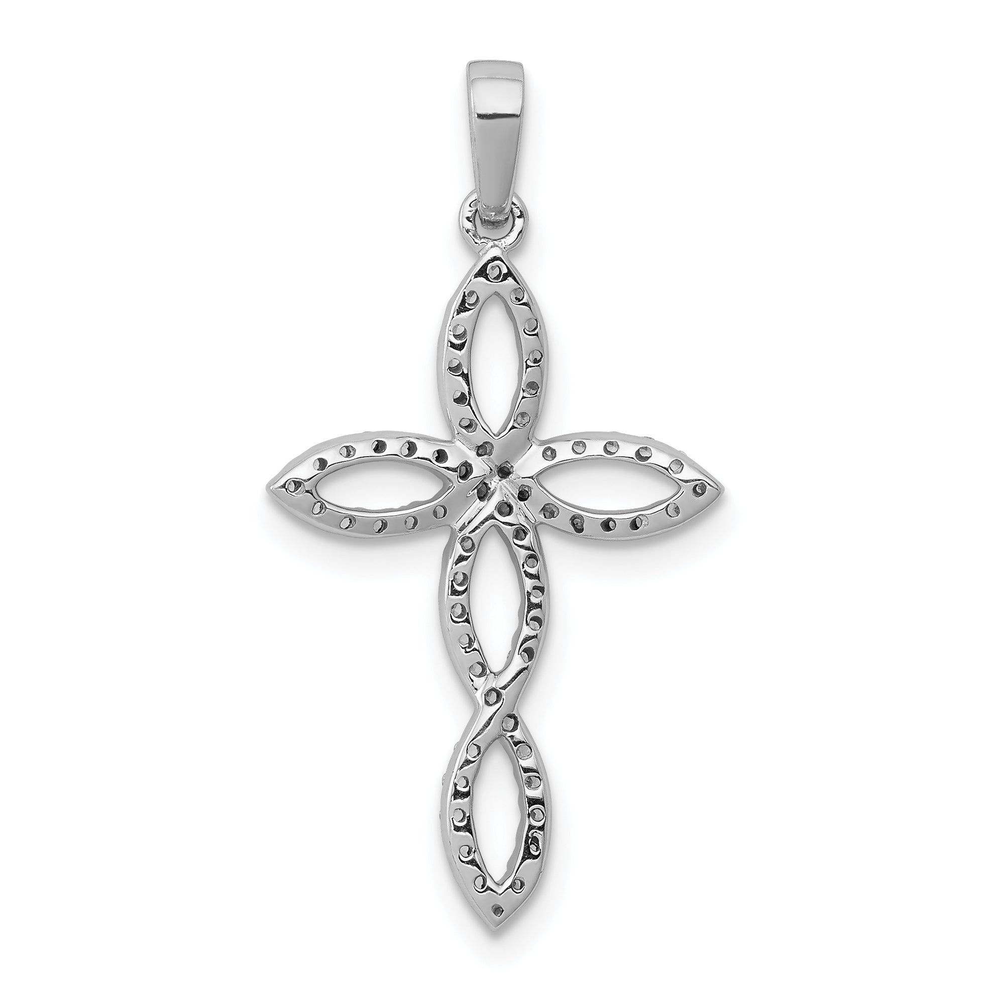 10K White Gold 1/4ct. Diamond Cross Pendant