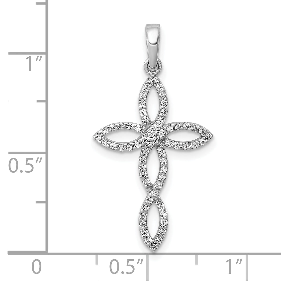 10K White Gold 1/4ct. Diamond Cross Pendant