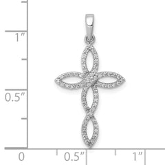 10K White Gold 1/4ct. Diamond Cross Pendant