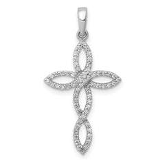 10K White Gold 1/4ct. Diamond Cross Pendant