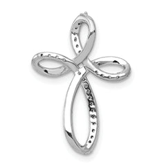 10K White Gold 1/6ct. Diamond Cross Chain Slide