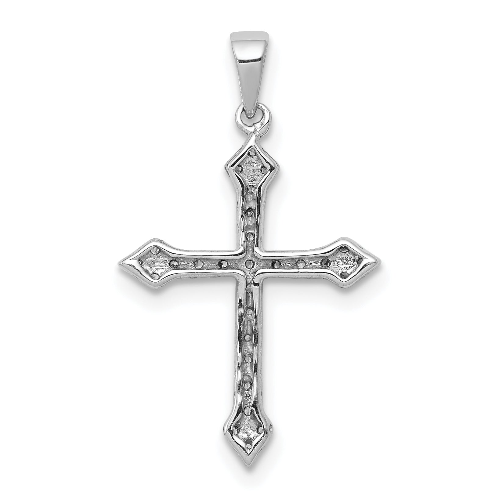 10K White Gold 1/4ct. Diamond Cross Pendant