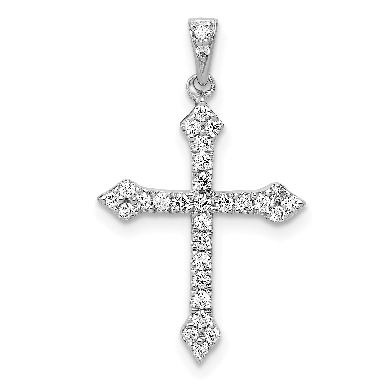 10K White Gold 1/4ct. Diamond Cross Pendant