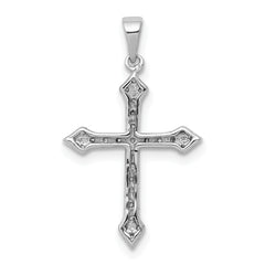 14K White Gold Lab Grown Diamond Cross Pendant