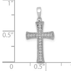 10K White Gold 1/10ct. Diamond Cross Pendant