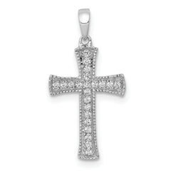 10K White Gold 1/10ct. Diamond Cross Pendant