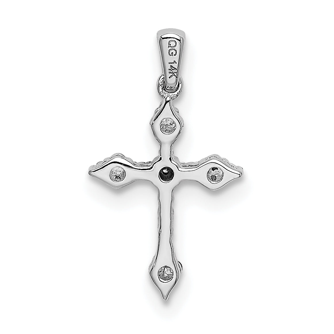 10K White Gold 1/15ct. Diamond Cross Pendant