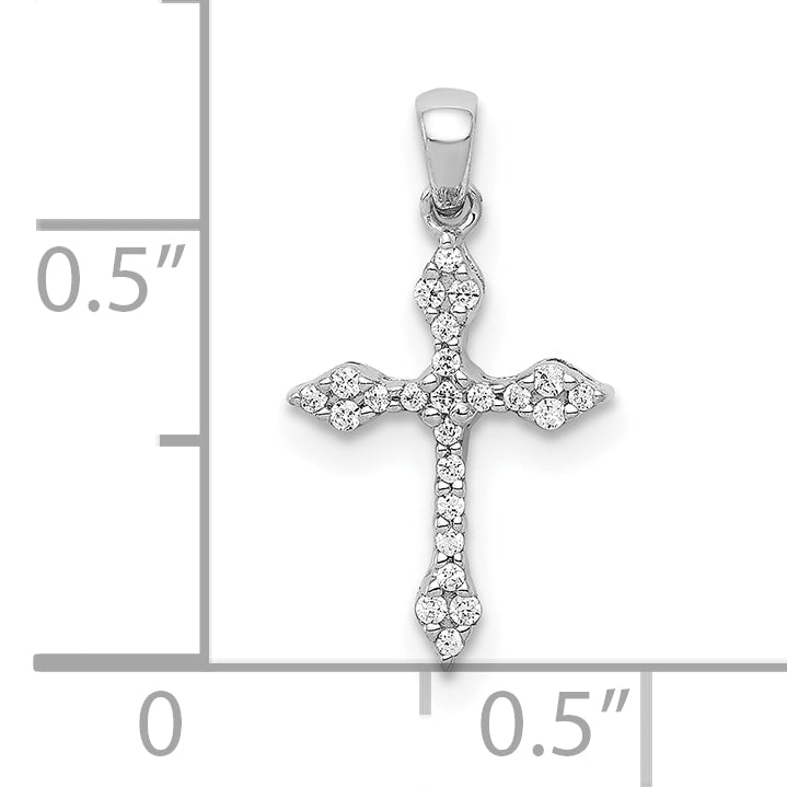 10K White Gold 1/15ct. Diamond Cross Pendant