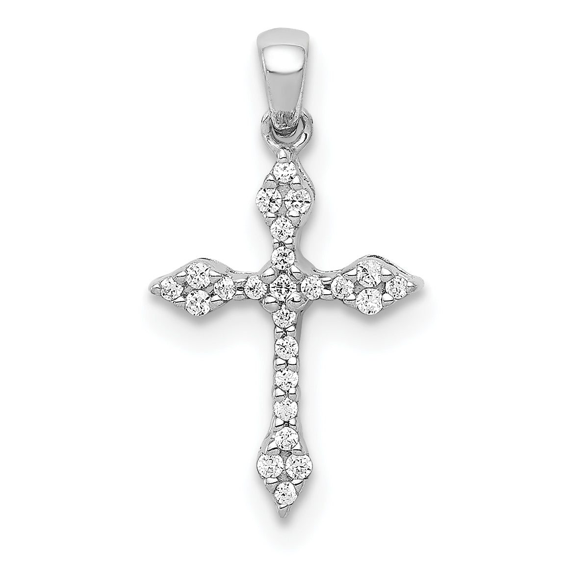 10K White Gold 1/15ct. Diamond Cross Pendant