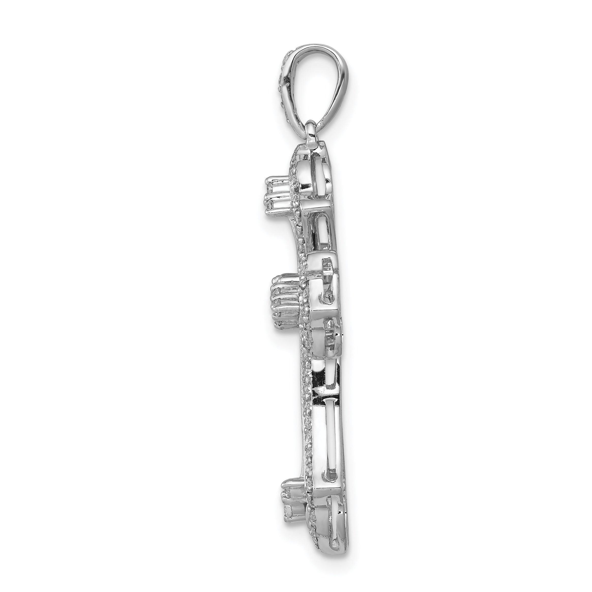 10K White Gold 1/2ct. Diamond Fancy Cross Pendant