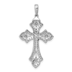 10K White Gold 1/2ct. Diamond Fancy Cross Pendant