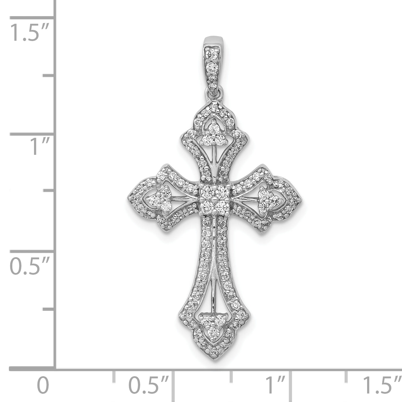 10K White Gold 1/2ct. Diamond Fancy Cross Pendant